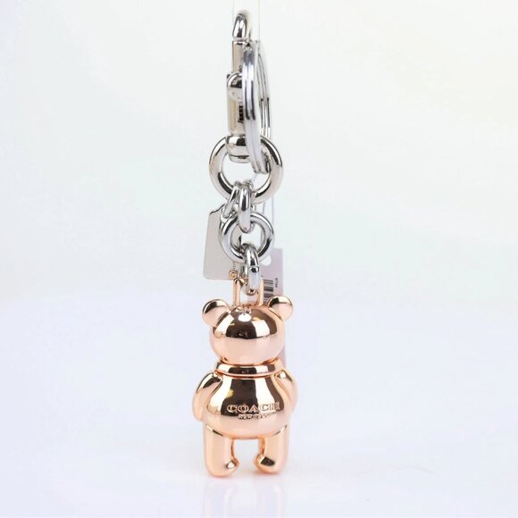 COACH Collectable 3D Rose Gold Coach Mascot Bear Charm / Key Chain NWT - Picture 2 of 9